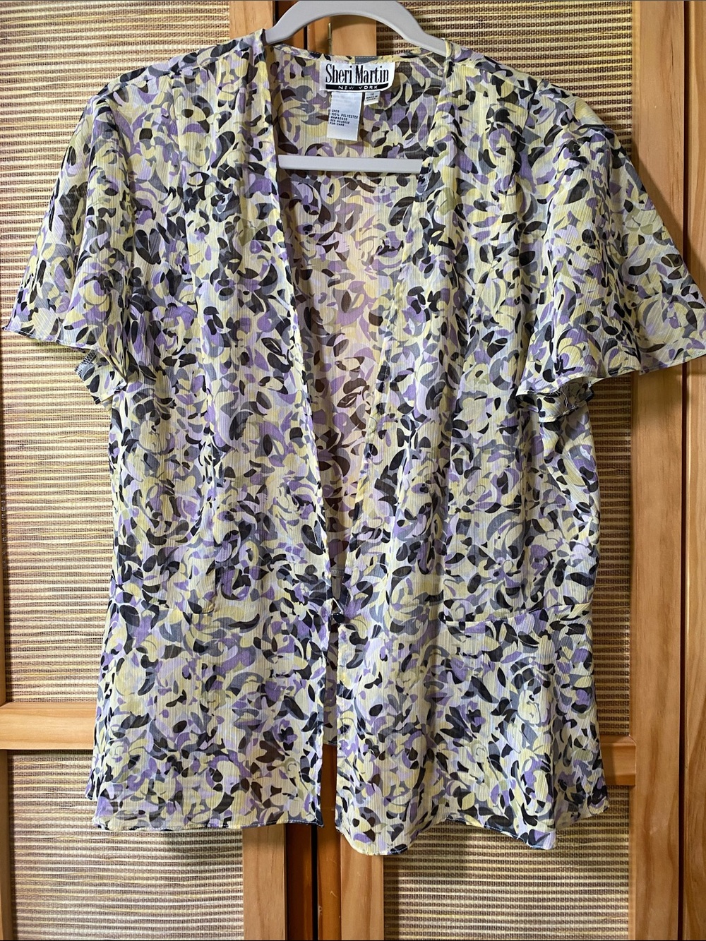 Sheer Peplum Top Sz 14